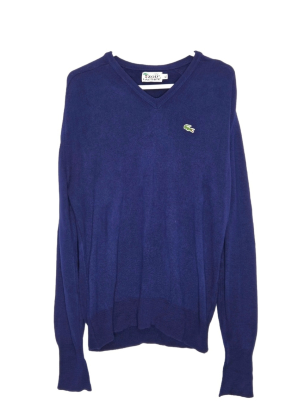 Vintage Izod Lacoste V-Neck Sweater Navy Blue Men's Size XL Pullover